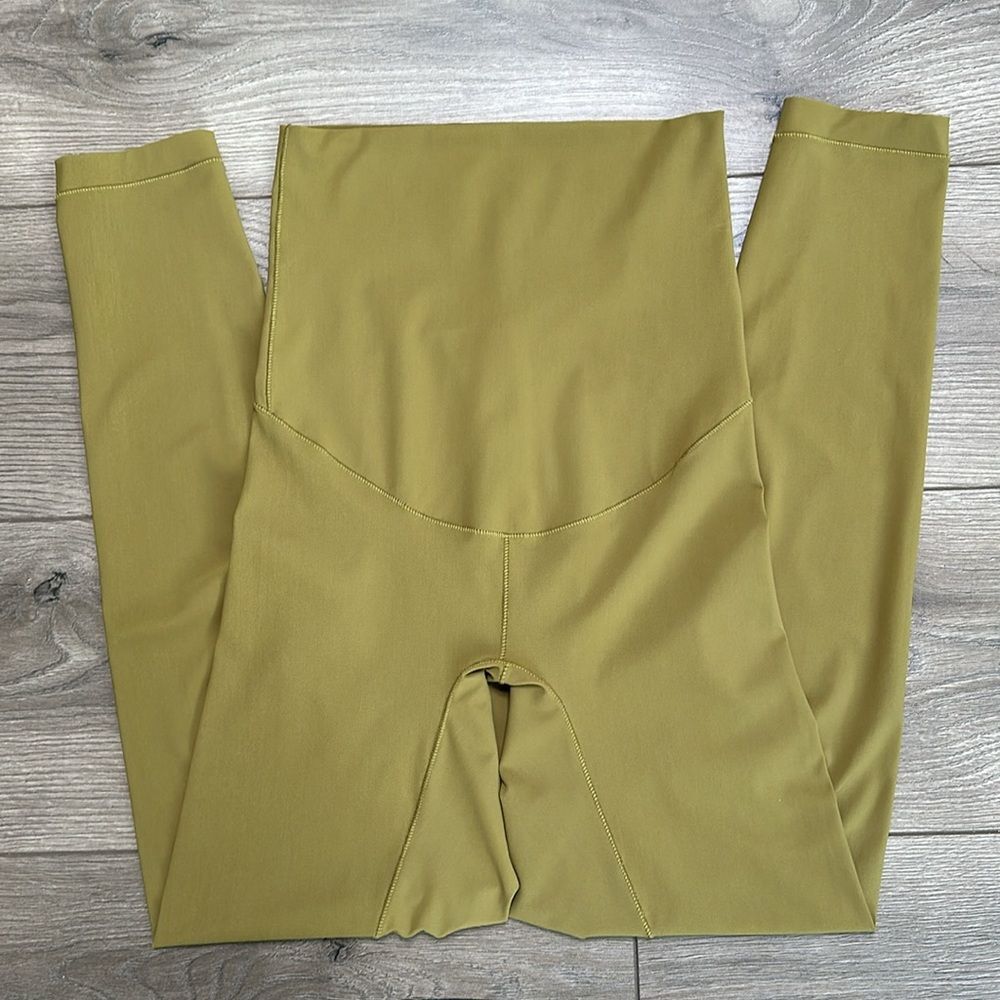 Hoi Bo High Top Chartreuse‎ Green Super High Rise Leggings Size XS